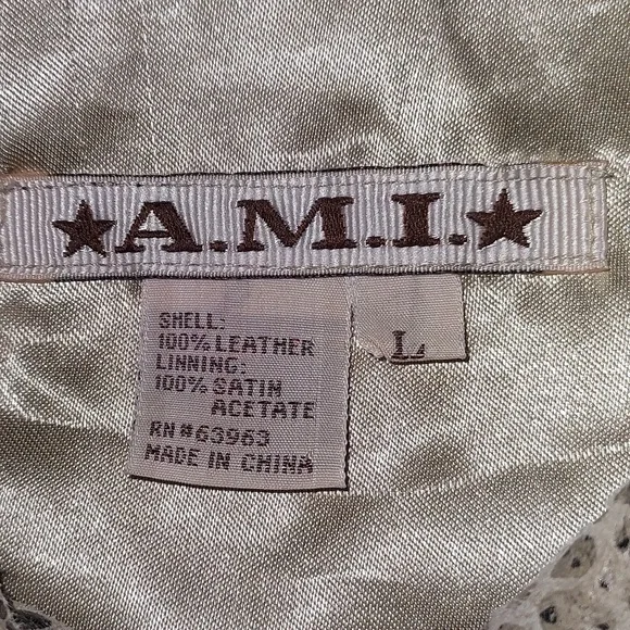 Vintage A.M.I. leather coat jacket - Picture 6 of 8